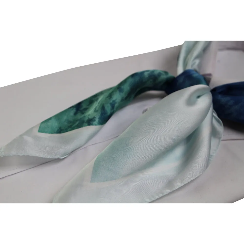 Womens Sea Wave Silk Feel Soft Neck Scarf