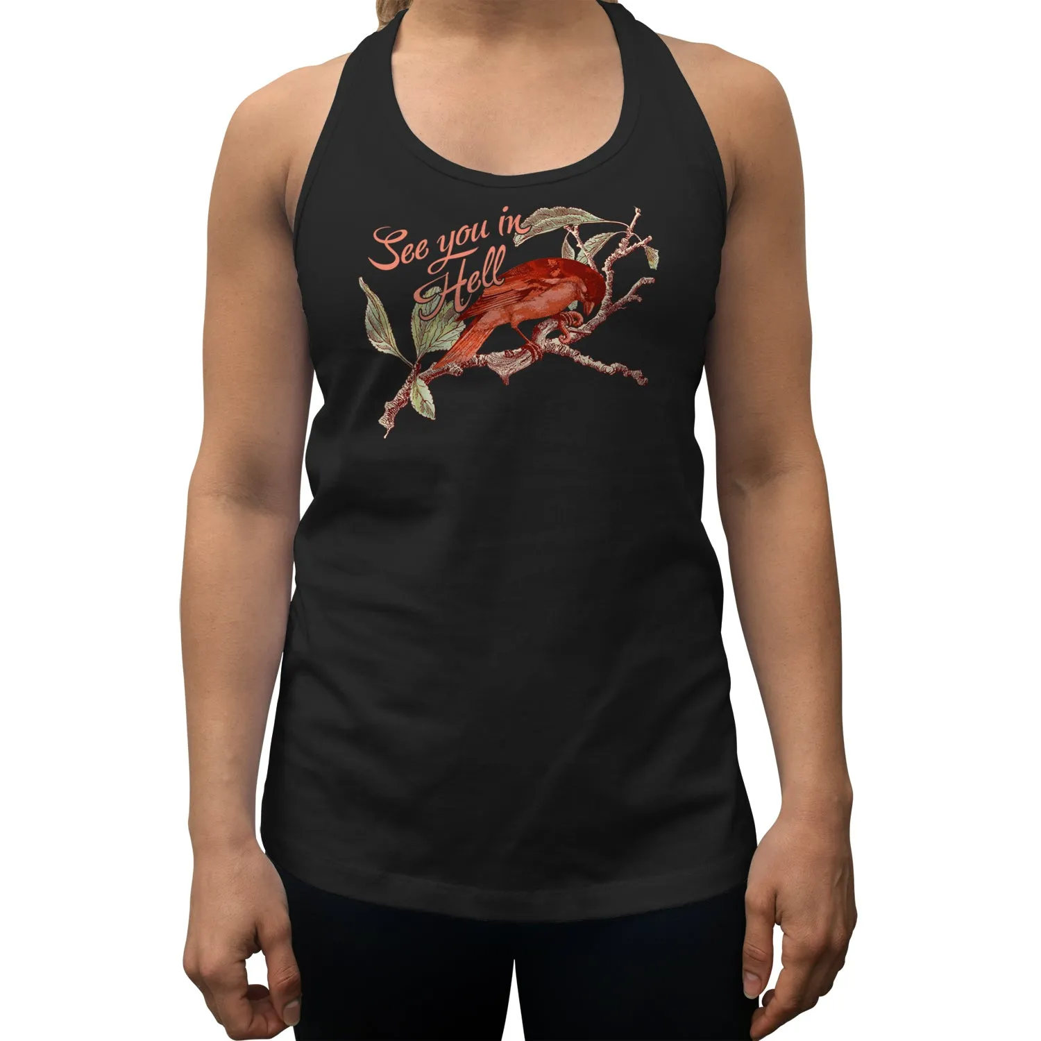 Women's See You In Hell Bird Racerback Tank Top