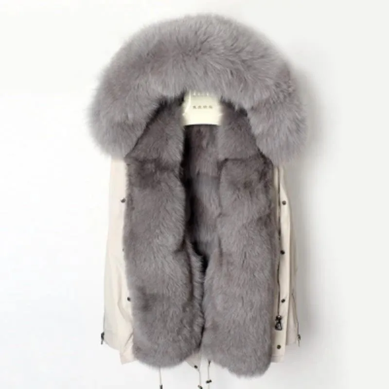 Women's Winter Casual Waterproof Short Parka With Fox Fur