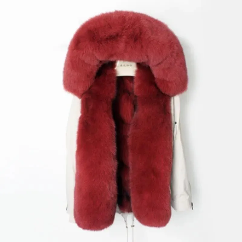 Women's Winter Casual Waterproof Short Parka With Fox Fur