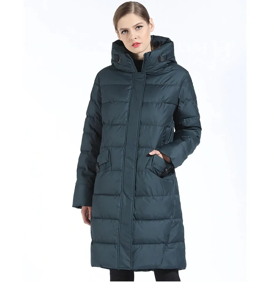 Women's Winter Warm Hooded Bio-Down Coat