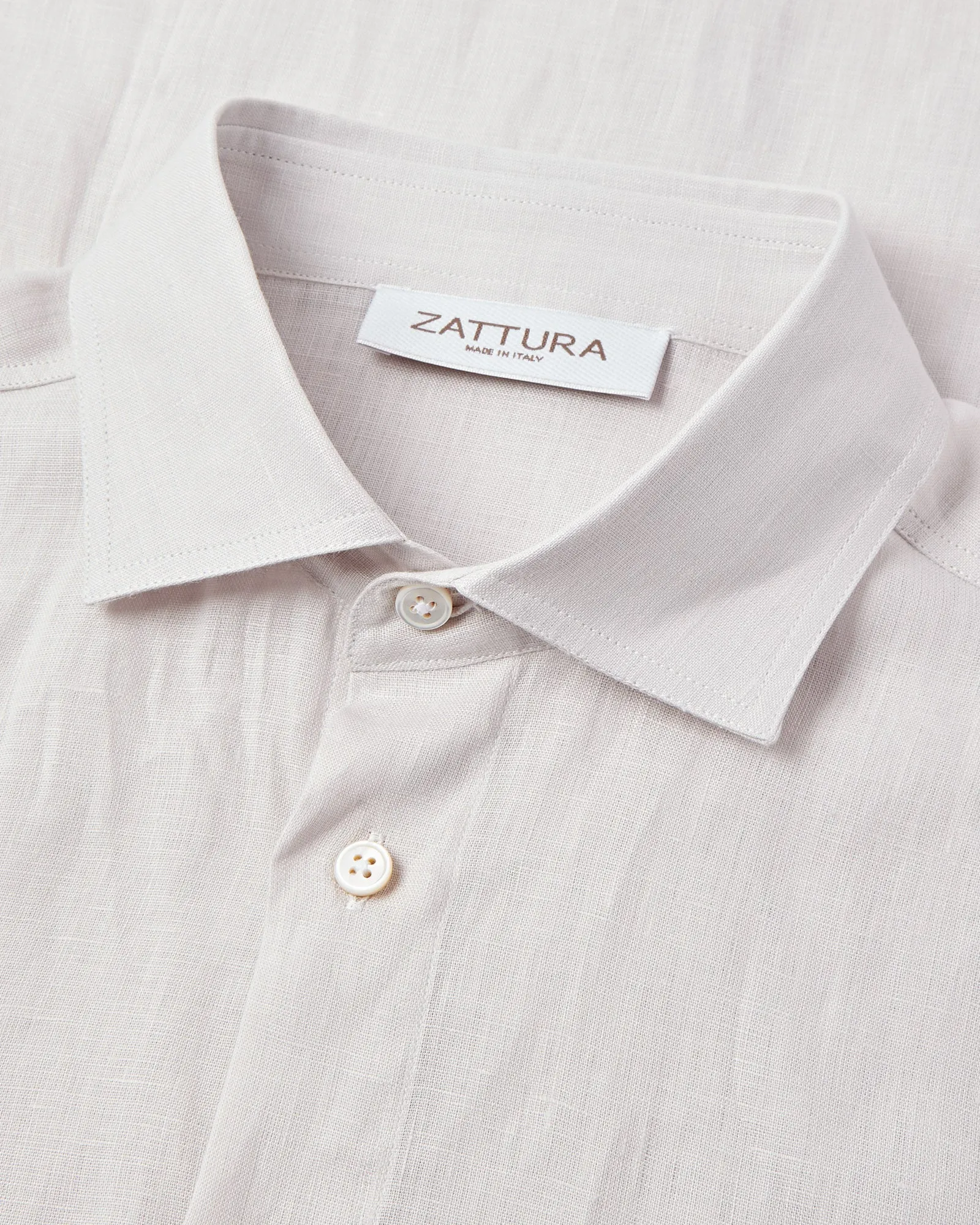 Zattura Short Sleeve Soft Touch Linen Shirt (Grey White)