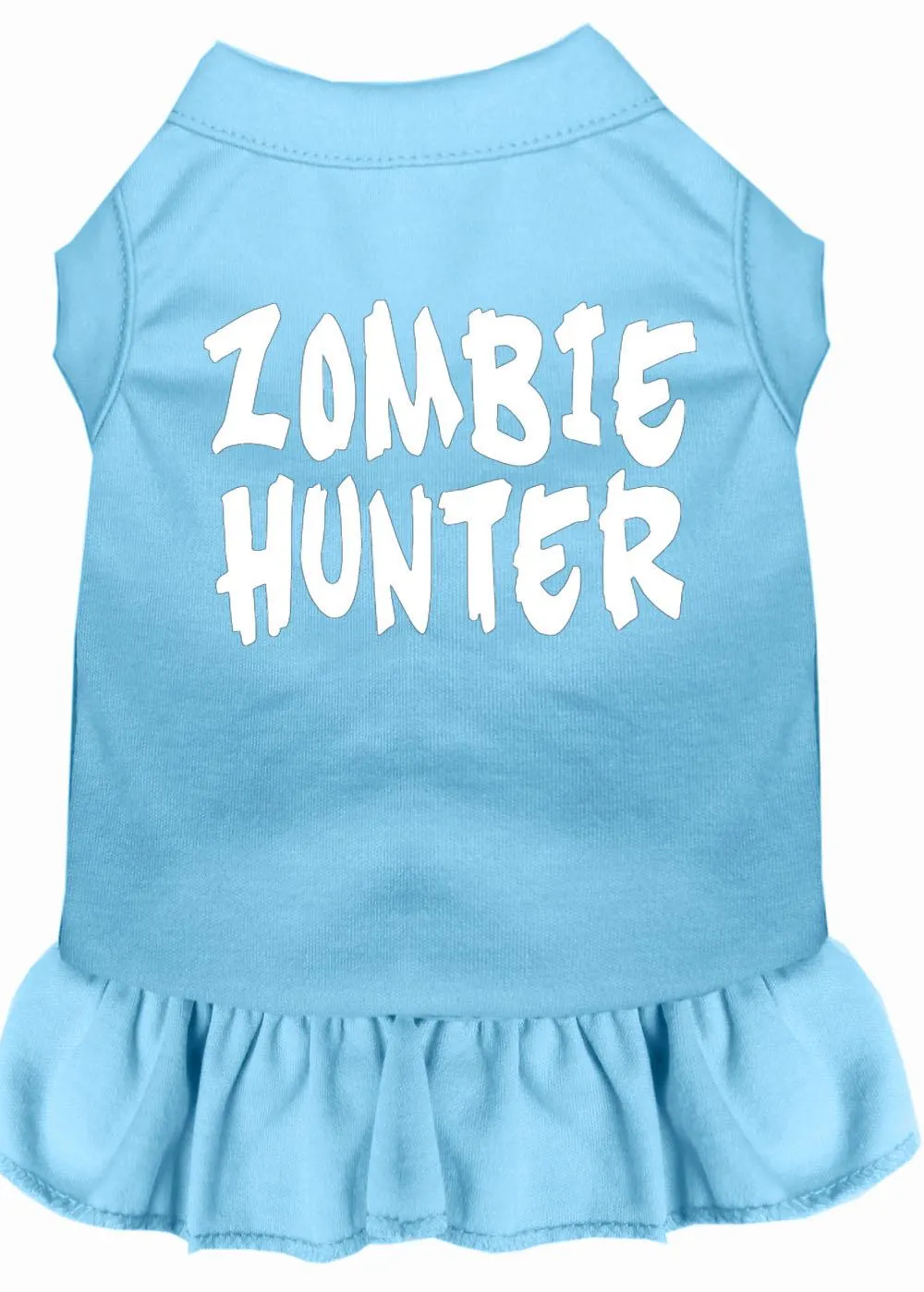 Zombie Hunter Screen Print Dress Baby Blue Med (12)